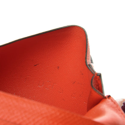 Hermes Epsom Bi-Color Bearn Card Holder Wallet Bleu Saphir Orange Poppy 10 of 12