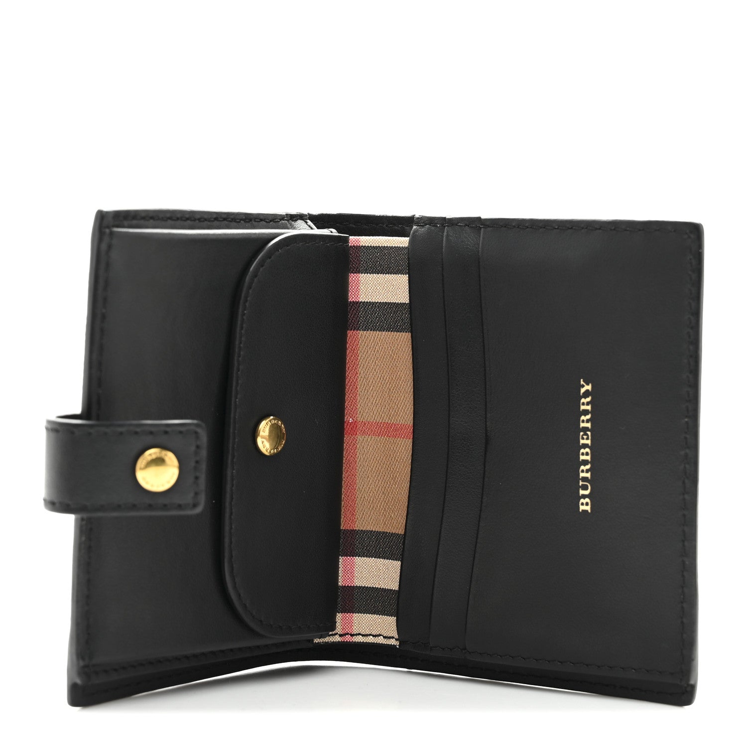 Burberry Coated Canvas Vintage Check Coin Purse Wallet  Black 5 of 9