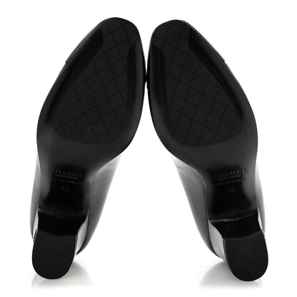 Chanel Lambskin Cap Toe CC Uniform Pumps 35 Black 6 of 11