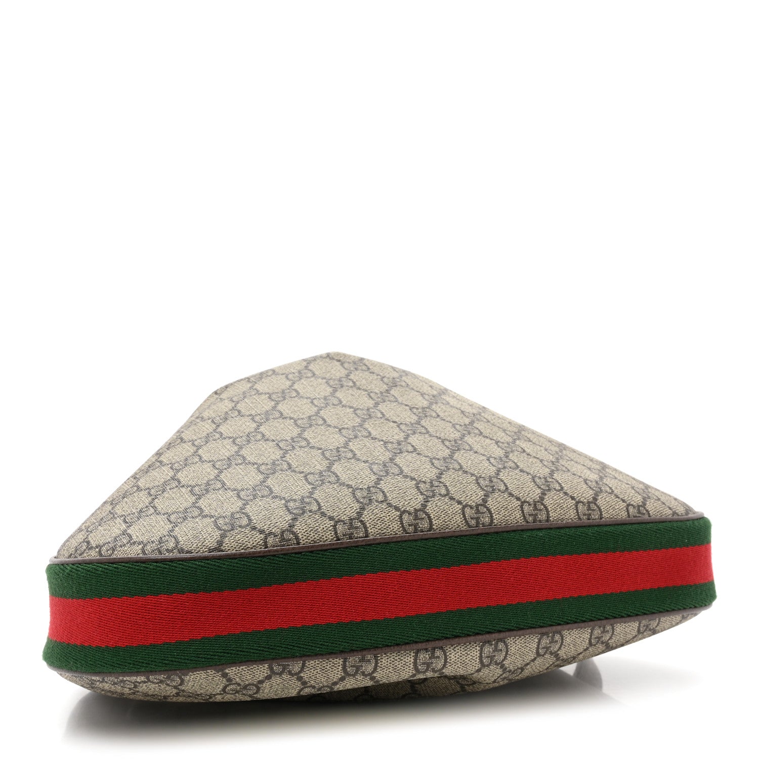 Gucci GG Supreme Monogram Textured Calfskin Web Large Attache Shoulder Bag Beige Ebony New Acero 4 of 9
