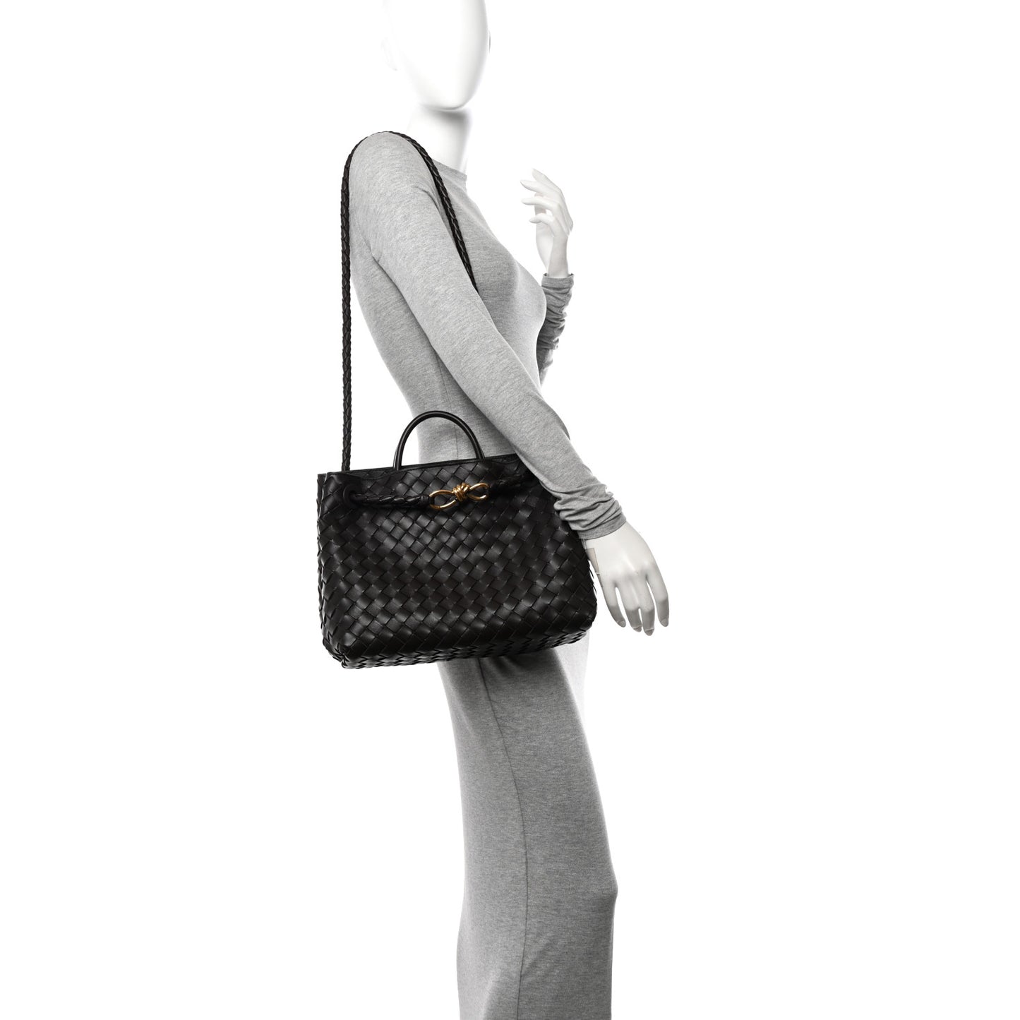 Nappa Intrecciato Medium Andiamo Shoulder Bag Fondant