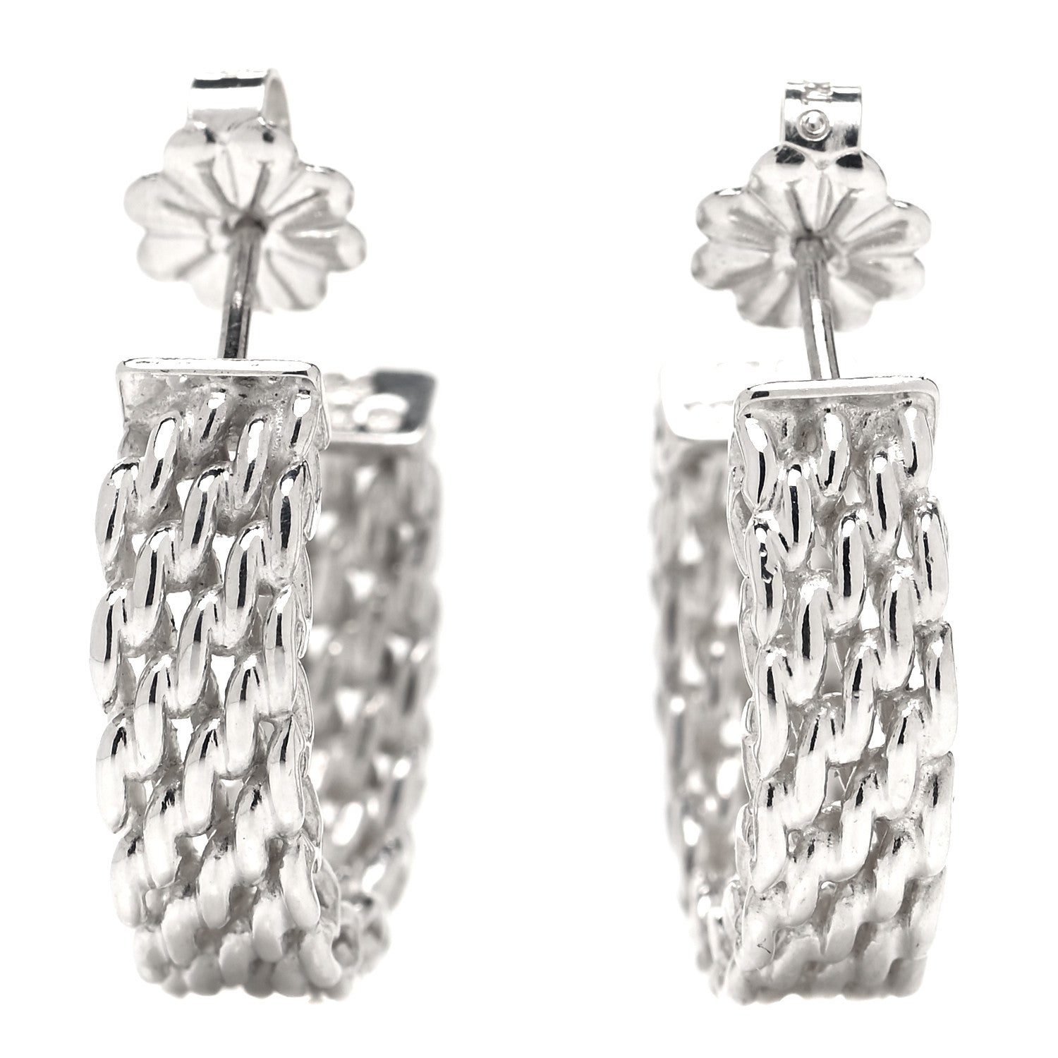 Tiffany Sterling Silver Small Somerset Hoop Earrings 1 of 4