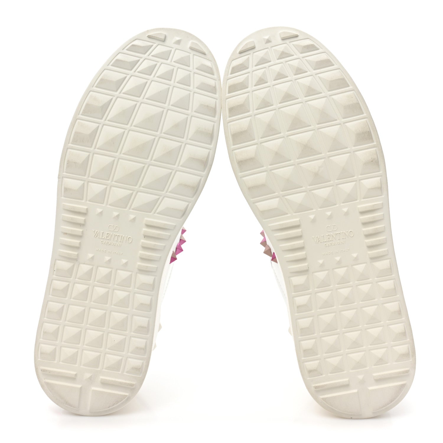 Valentino Garavani Calfskin Rockstud Untitled 57mm Platform Sneakers 38.5 White Pink PP 5 of 8
