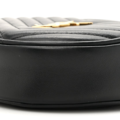Saint Laurent Calfskin Matelasse Chevron Quilted Baby Round Vinyle Belt Bag Black 9 of 10