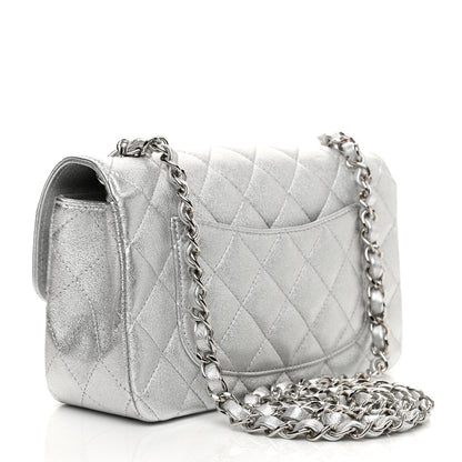 Chanel Metallic Lambskin Quilted Mini Rectangular Flap Silver 3 of 10