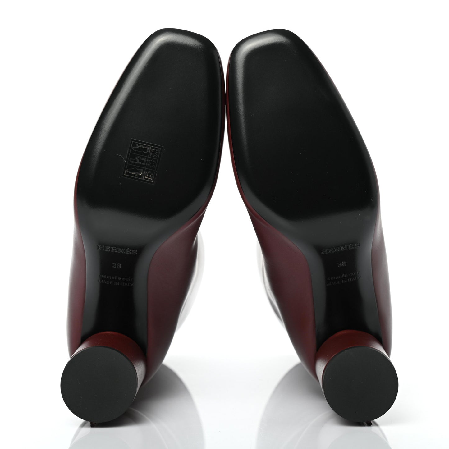 Calfskin Defile Ankle Boots 38 Rouge Pourpre