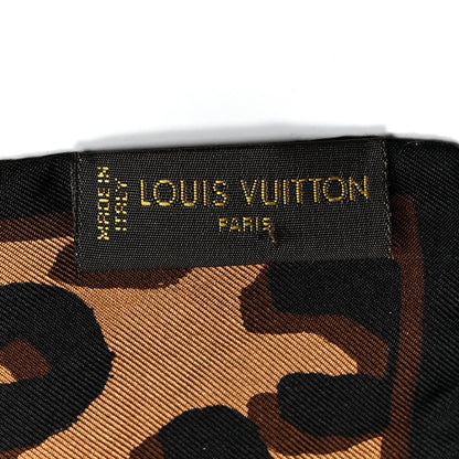Louis Vuitton Silk Leopard Bandeau Scarf Marron 3 of 3