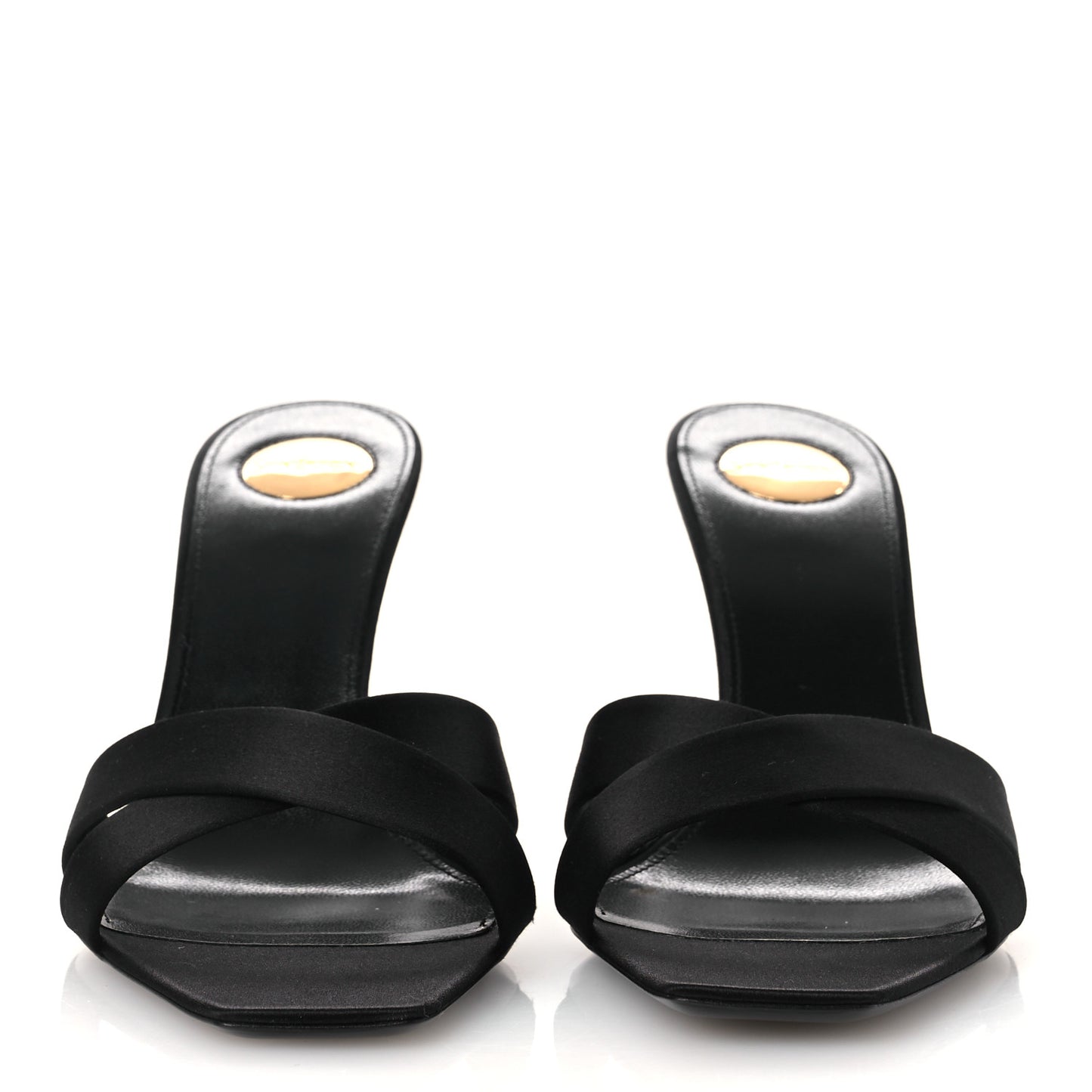 Crepe Satin Crystal Opyum Mules 39.5 Black
