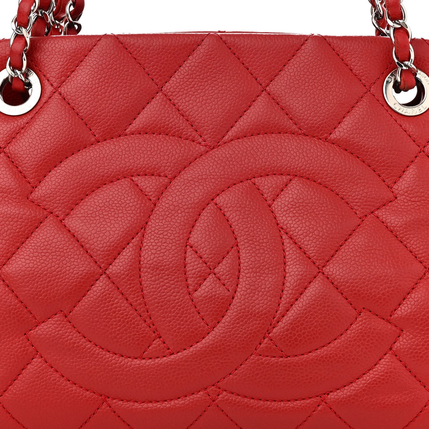 Caviar Quilted Timeless CC Soft Tote Red