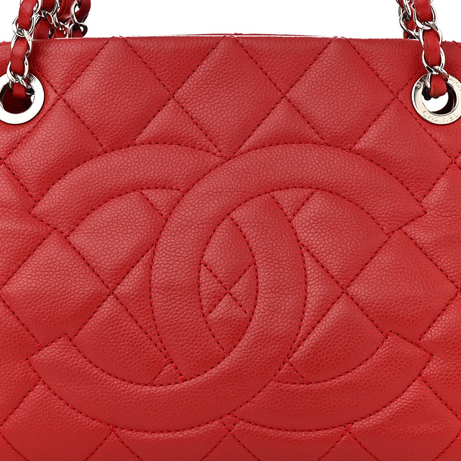Chanel Caviar Quilted Timeless CC Soft Tote Red 10 of 16