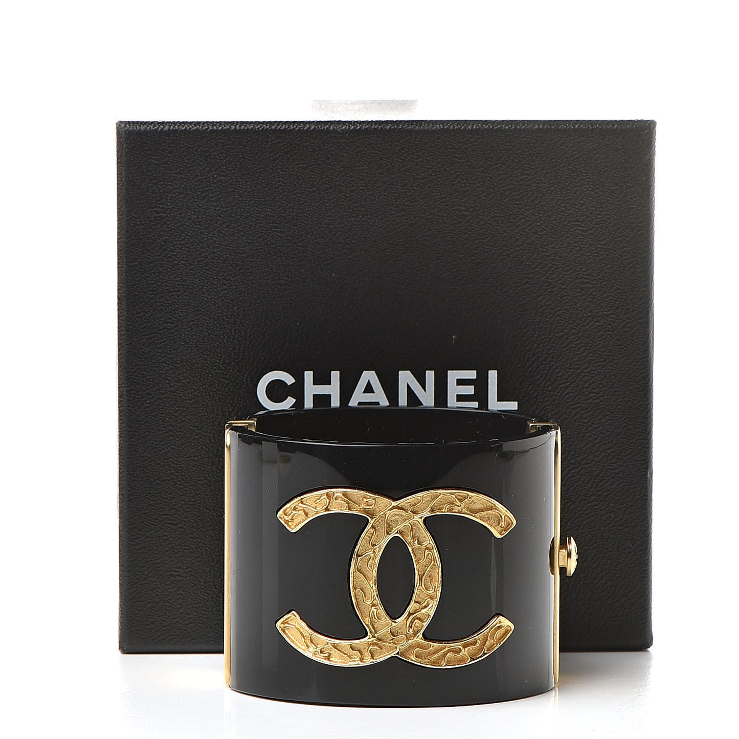 Resin CC Cuff Bracelet Black Gold