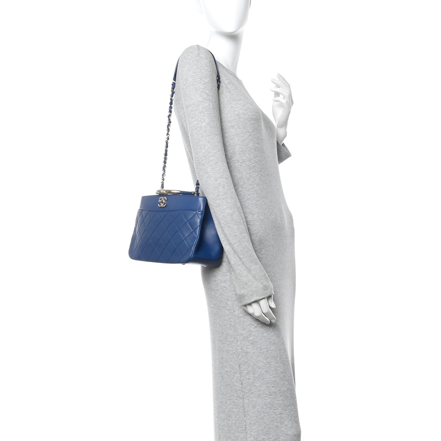 Lambskin Carry Chic Shopping Tote Blue