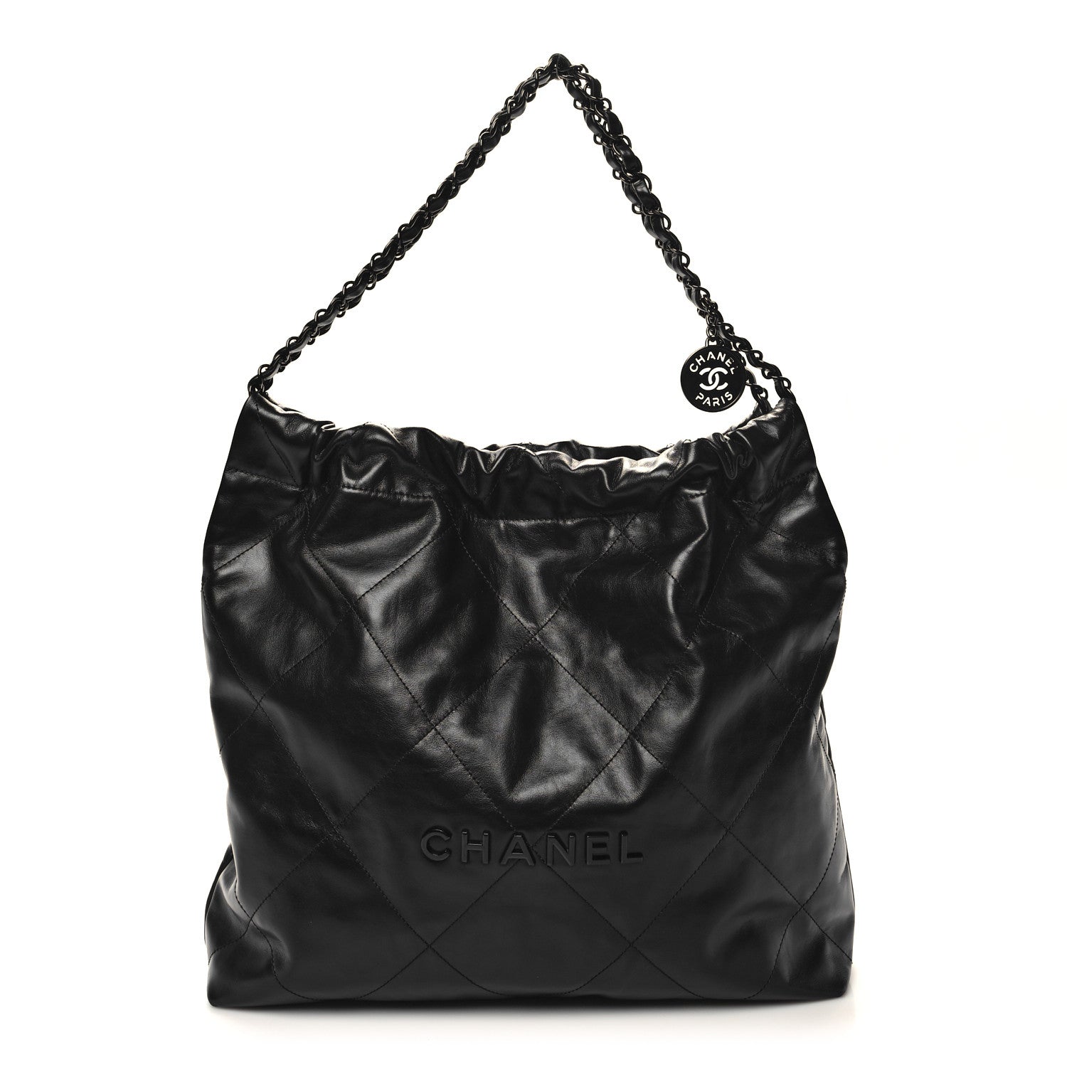 Chanel Shiny Calfskin Quilted Chanel 22 So Black 1 of 13