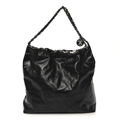 Chanel Shiny Calfskin Quilted Chanel 22 So Black 1 of 13