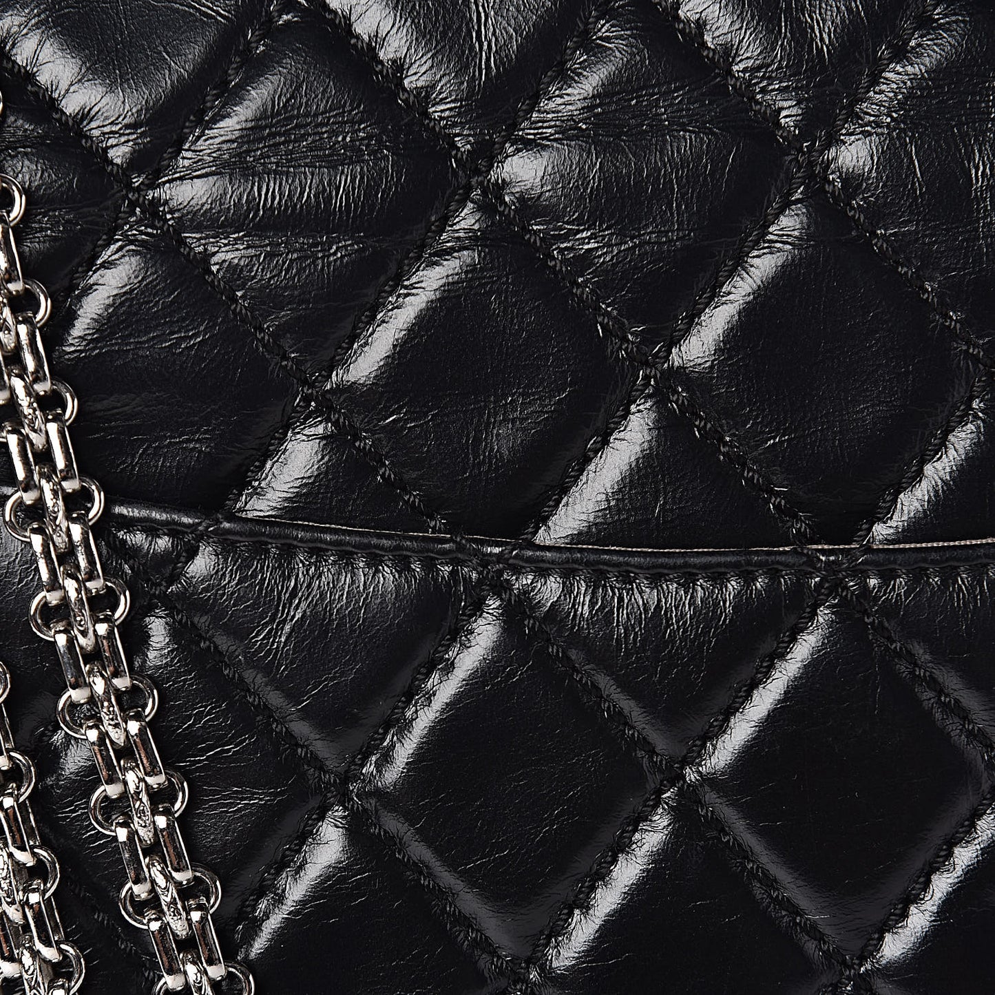 Glazed Calfskin Quilted Surpique 2.55 Reissue Black
