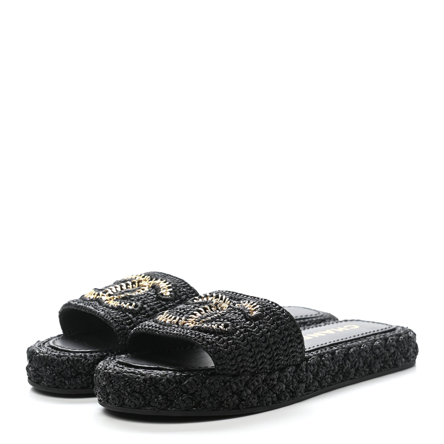 Cord Braided CC Mules 37 Black