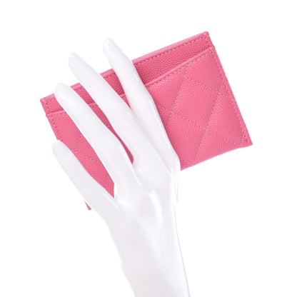 Chanel Caviar Quilted Card Holder Pink 2 of 9