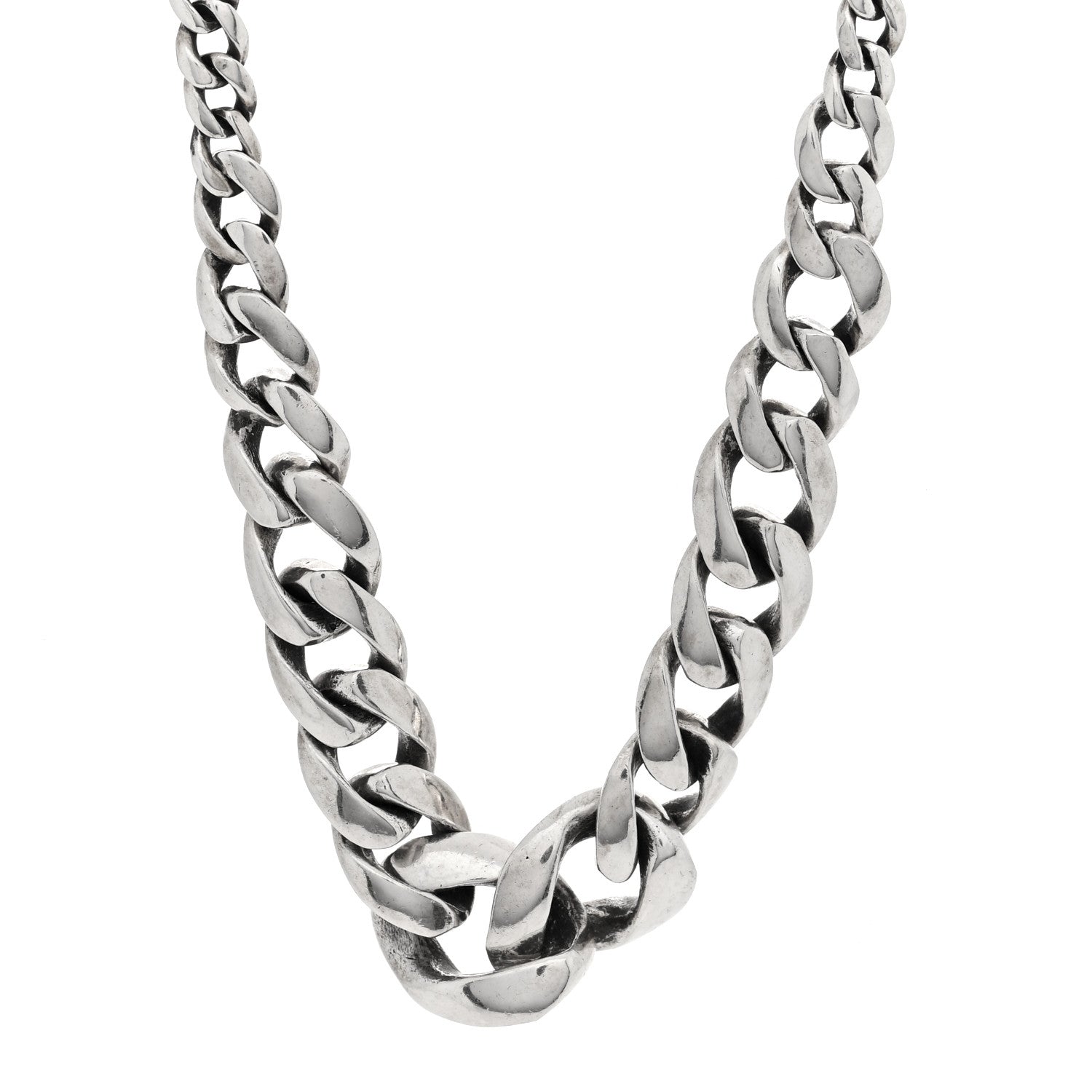 Chrome Hearts Sterling Silver Cross Graduating Chain Necklace 1 of 5