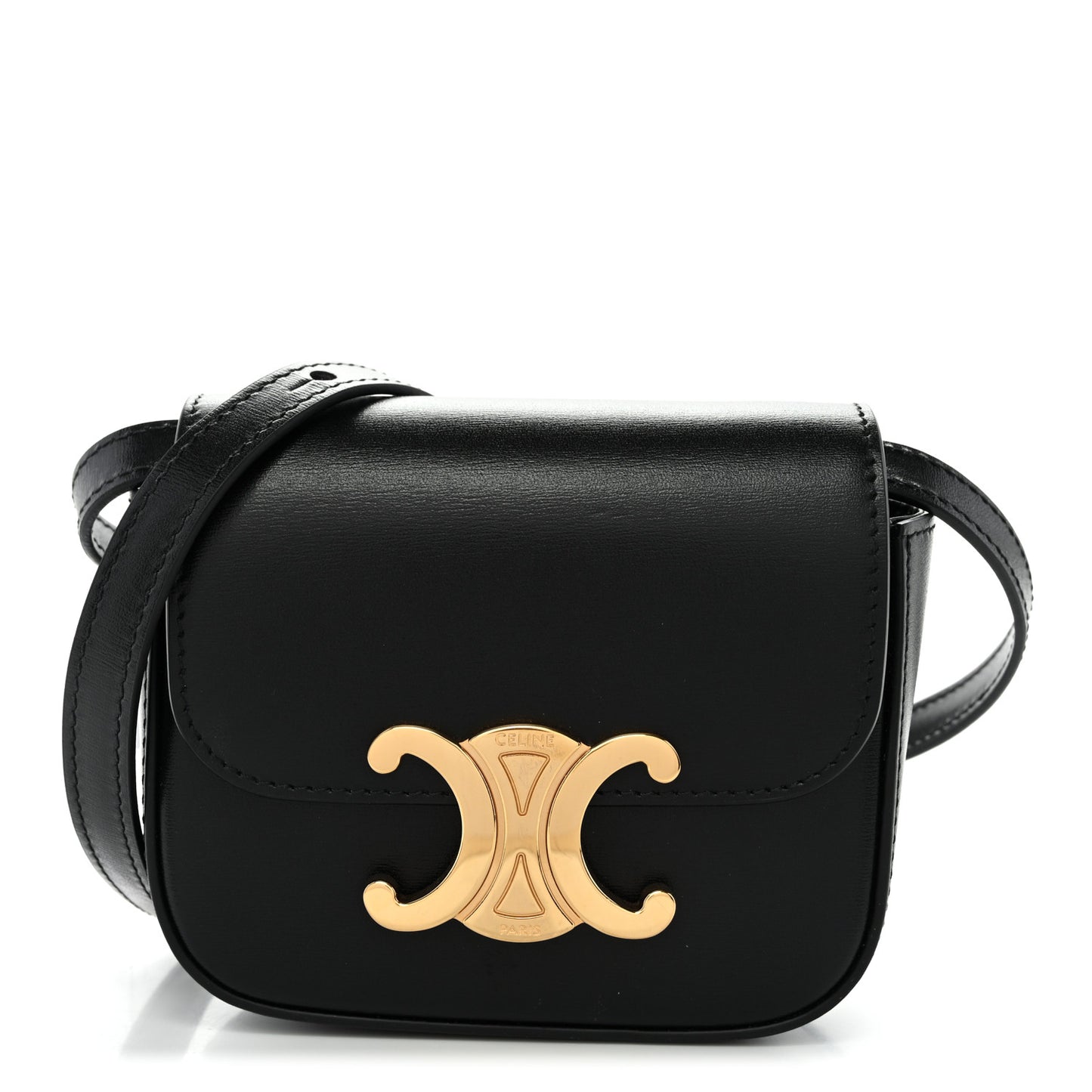 Shiny Calfskin Mini Triomphe Black