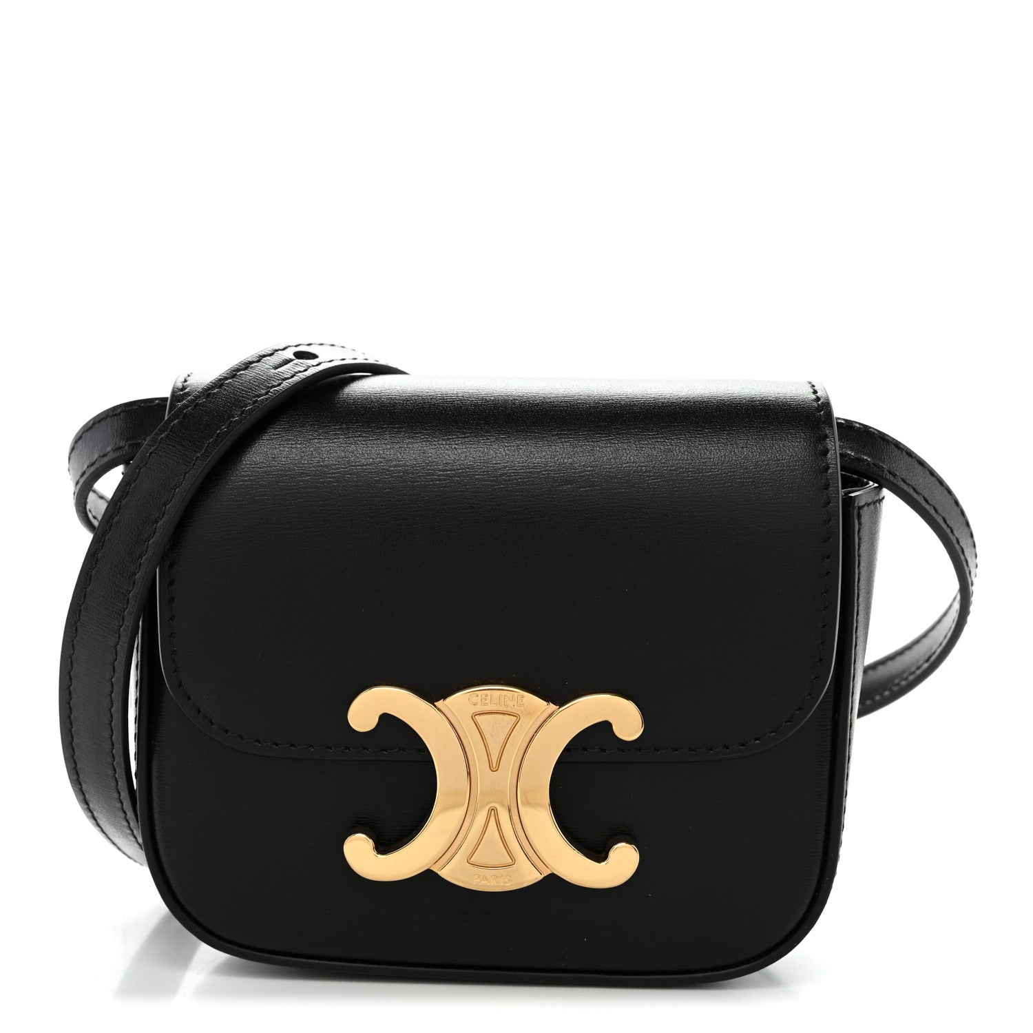 Celine Shiny Calfskin Mini Triomphe Black 1 of 9