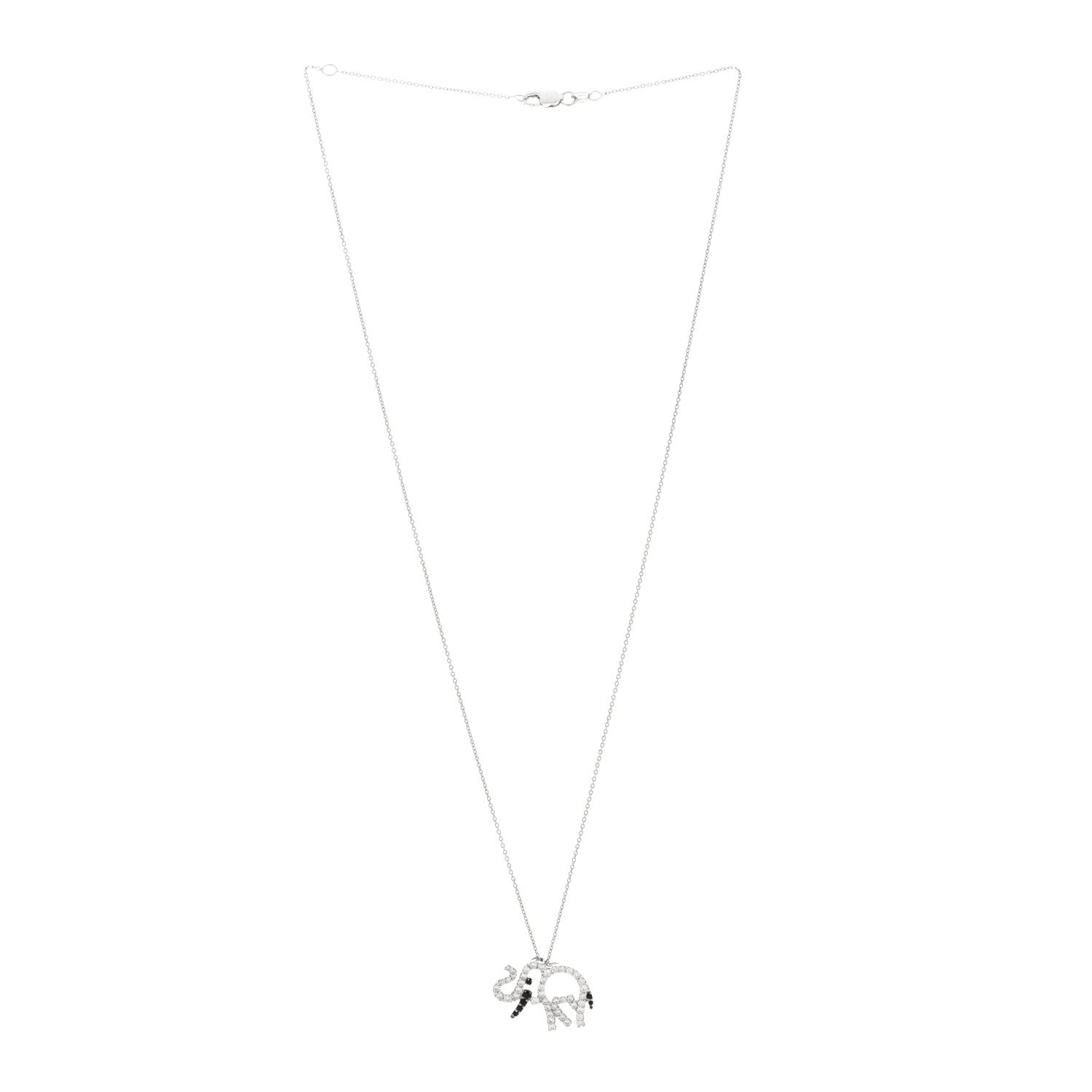 Roberto Coin 18K White Gold Diamond Elephant Pendant Necklace 5 of 9