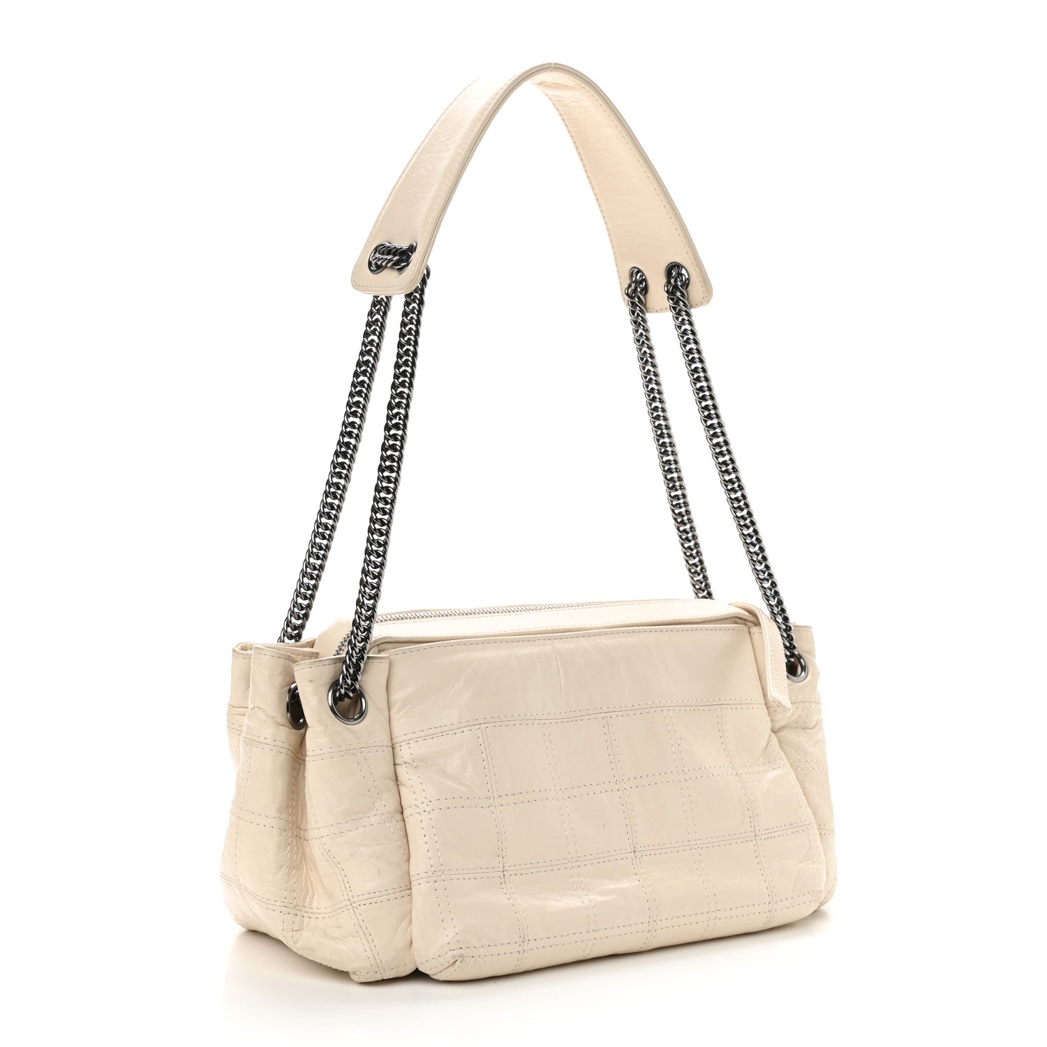 Chanel Lambskin LAX East West Shoulder Bag Ivory 2 of 9