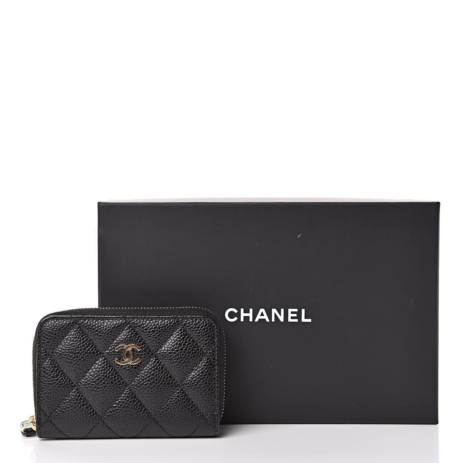Chanel Caviar Quilted Zip Coin Purse Black 8 of 8