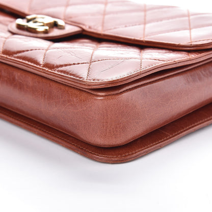 Chanel Glazed Calfskin Quilted Large Perfect Edge Flap Camel 10 of 10