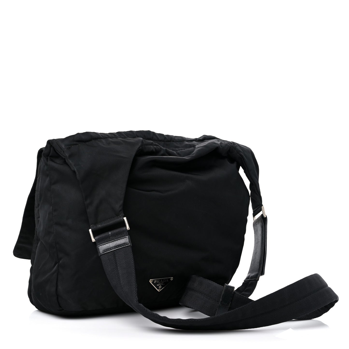 Tessuto Nylon Saffiano Messenger Satchel Black