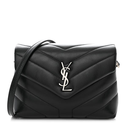 Saint Laurent Calfskin Y Quilted Monogram Toy Loulou Crossbody Bag Black 1 of 10