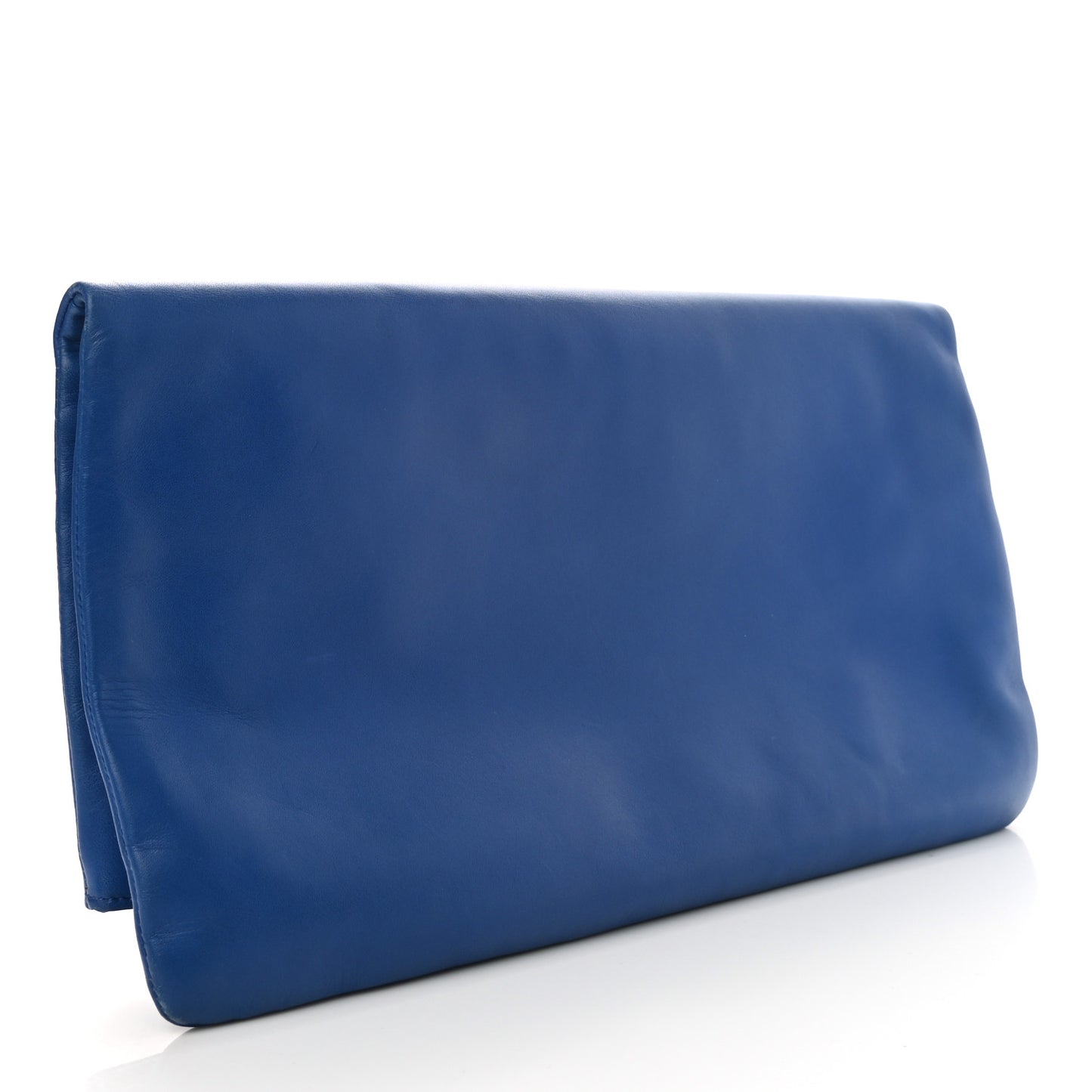 Smooth Calfskin Letters Fold-Over Clutch Blue