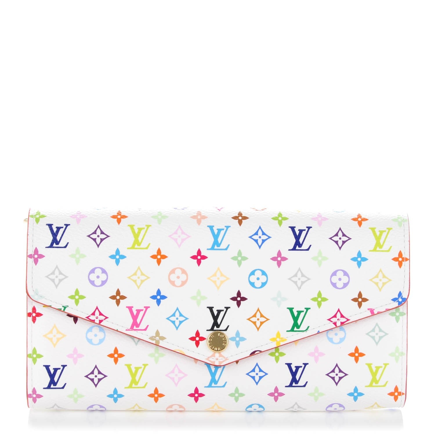 Louis Vuitton Monogram Multicolor Sarah Wallet NM White Litchi 1 of 7