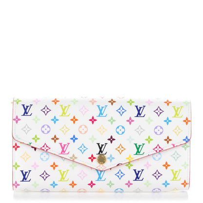Louis Vuitton Monogram Multicolor Sarah Wallet NM White Litchi 1 of 7