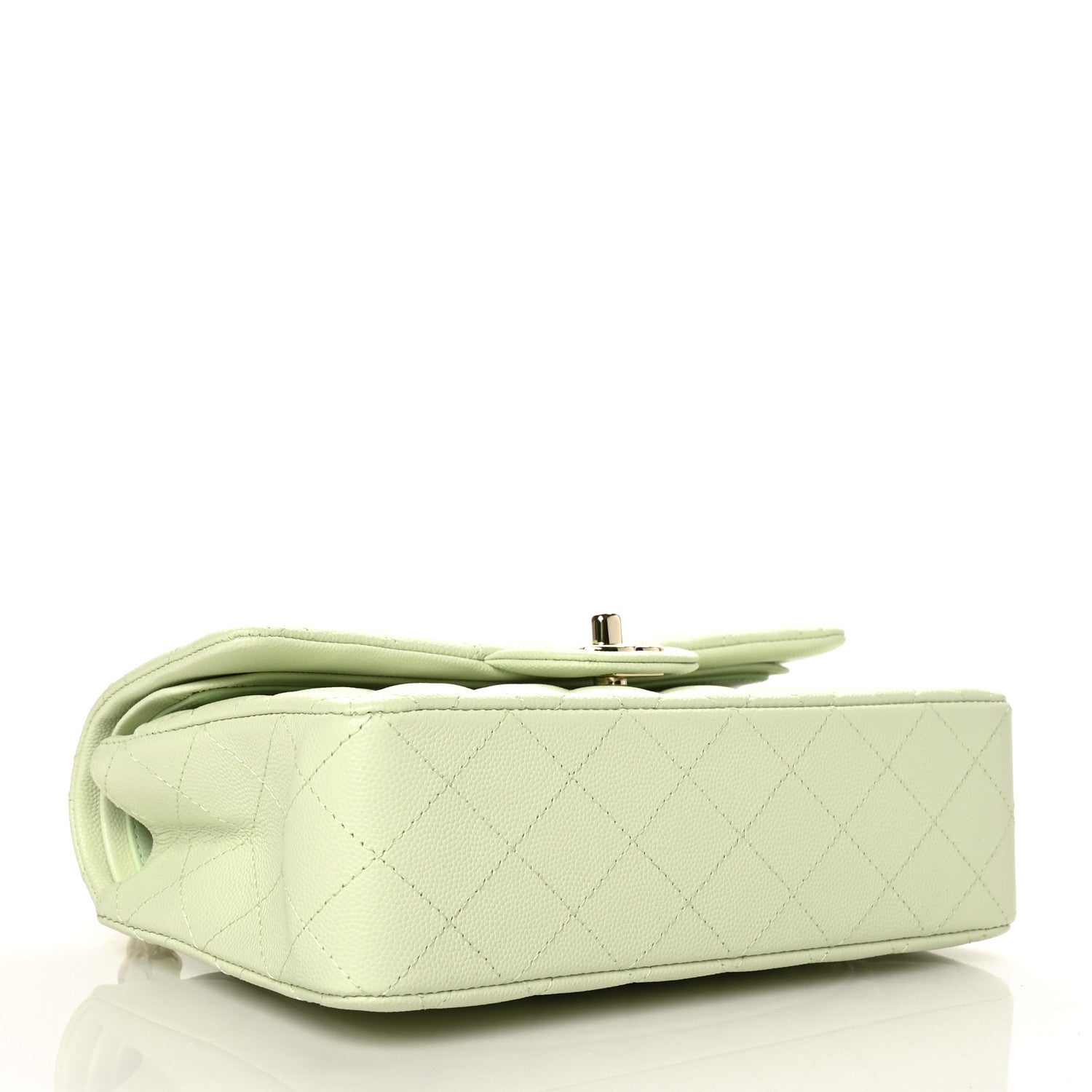 Chanel Caviar Quilted Small Double Flap Light Green 4 of 10