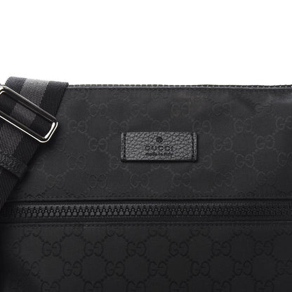 Gucci Nylon Monogram Medium Flat Messenger Bag Black 12 of 12