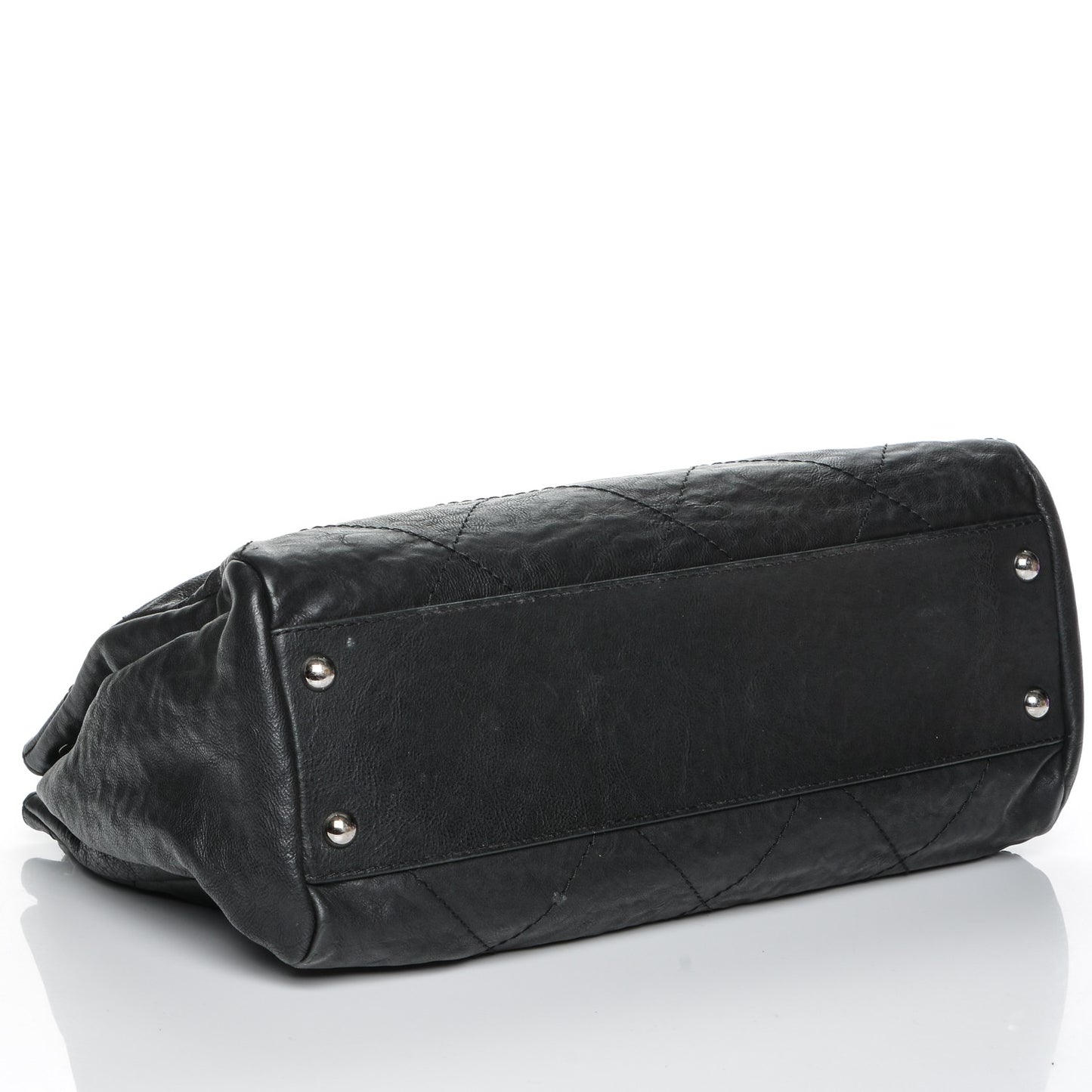 Calfskin Quilted Large Hamptons Flap Black