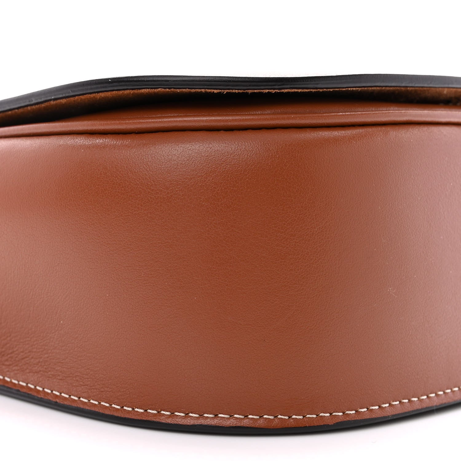 Celine Smooth Calfskin Cuir Triomphe Embroidered Folco Crossbody Bag Tan 10 of 11