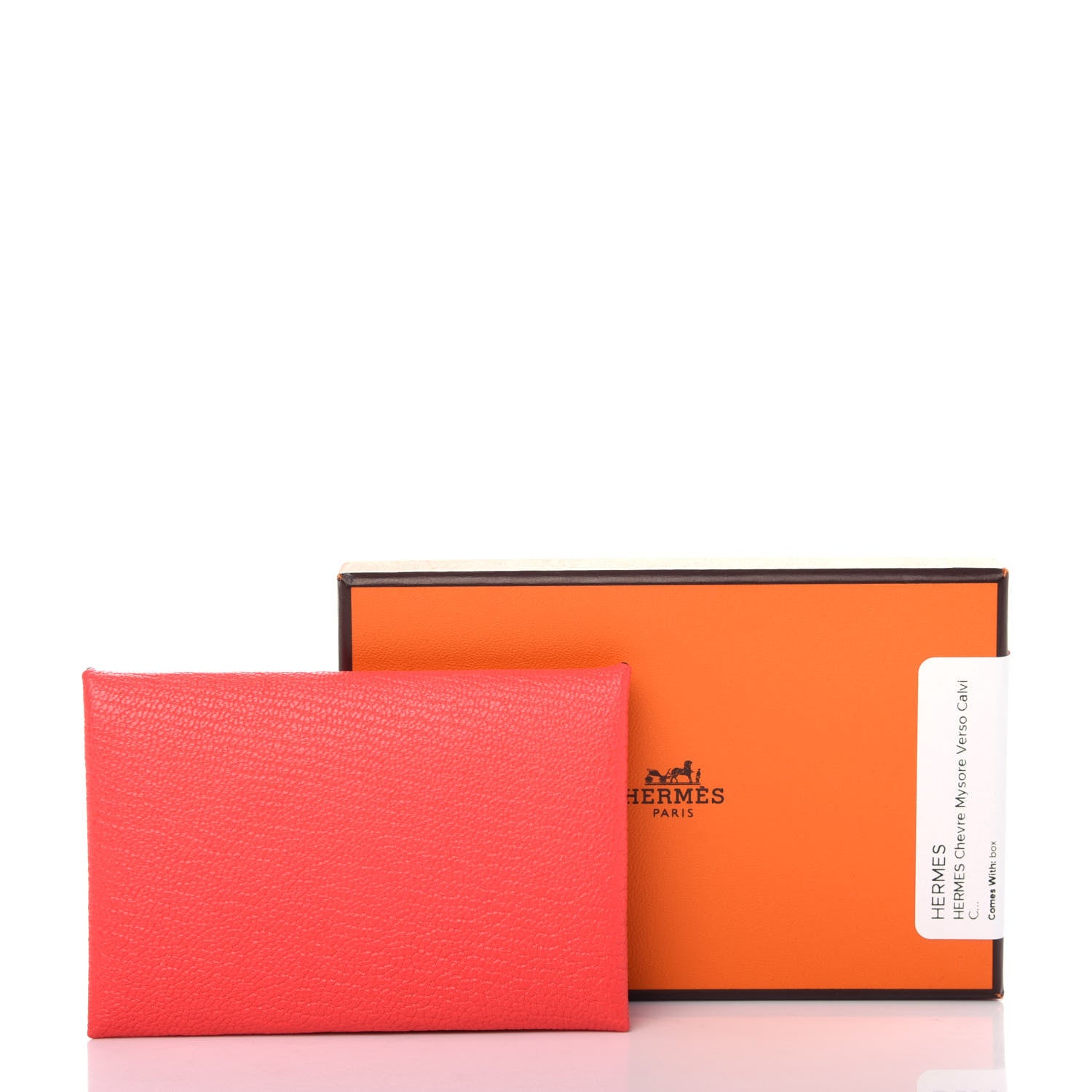 Hermes Chevre Mysore Verso Calvi Card Case Rose Texas Quebracho 7 of 7