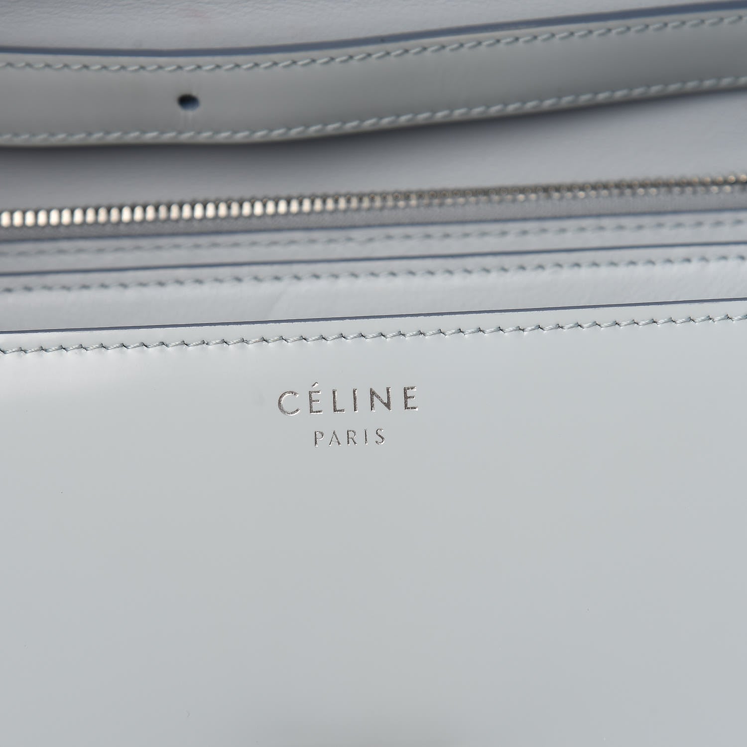 Celine Spazzolato Calfskin Medium Classic Box Flap Bag Glacier 6 of 10