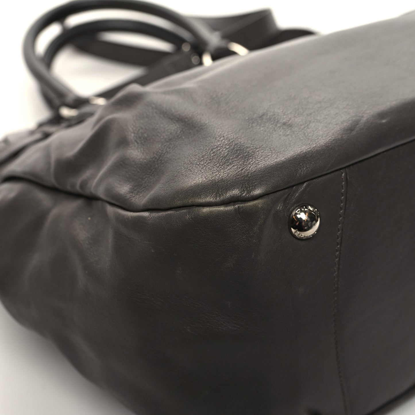 Soft Calf Shoulder Bag Dark Grey
