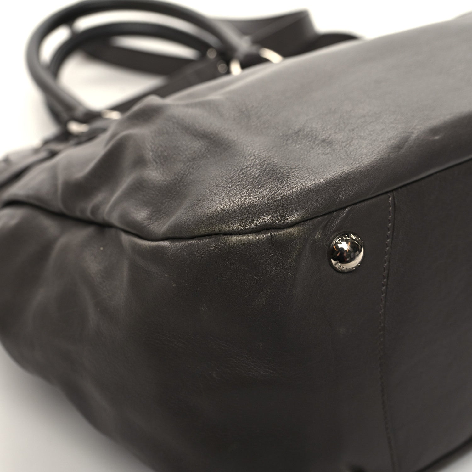 Prada Soft Calf Shoulder Bag Dark Grey 10 of 12