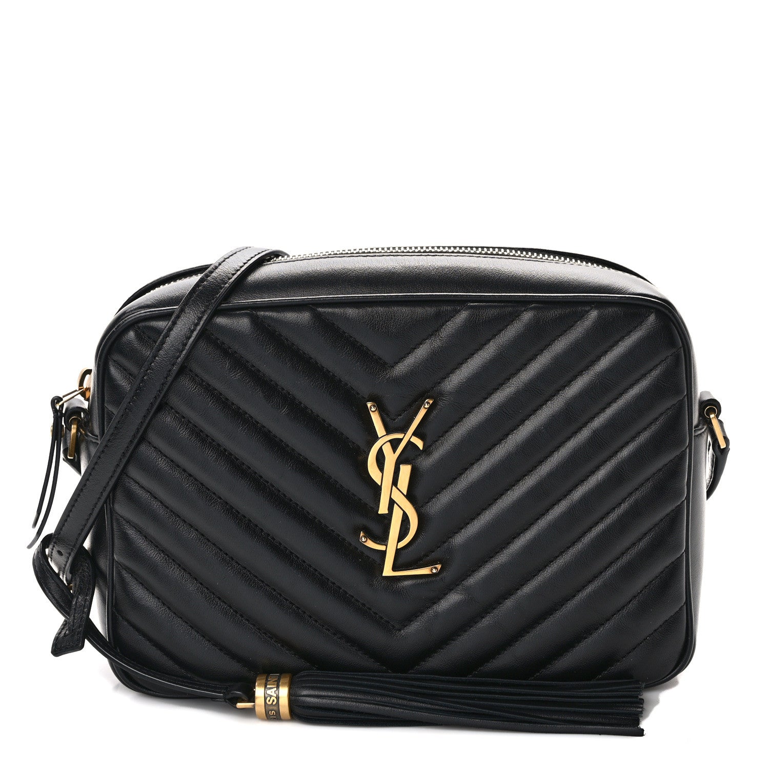 Saint Laurent SAINT LAURENT Calfskin Matelasse Monogram Lou Camera Bag Black 1 of 9