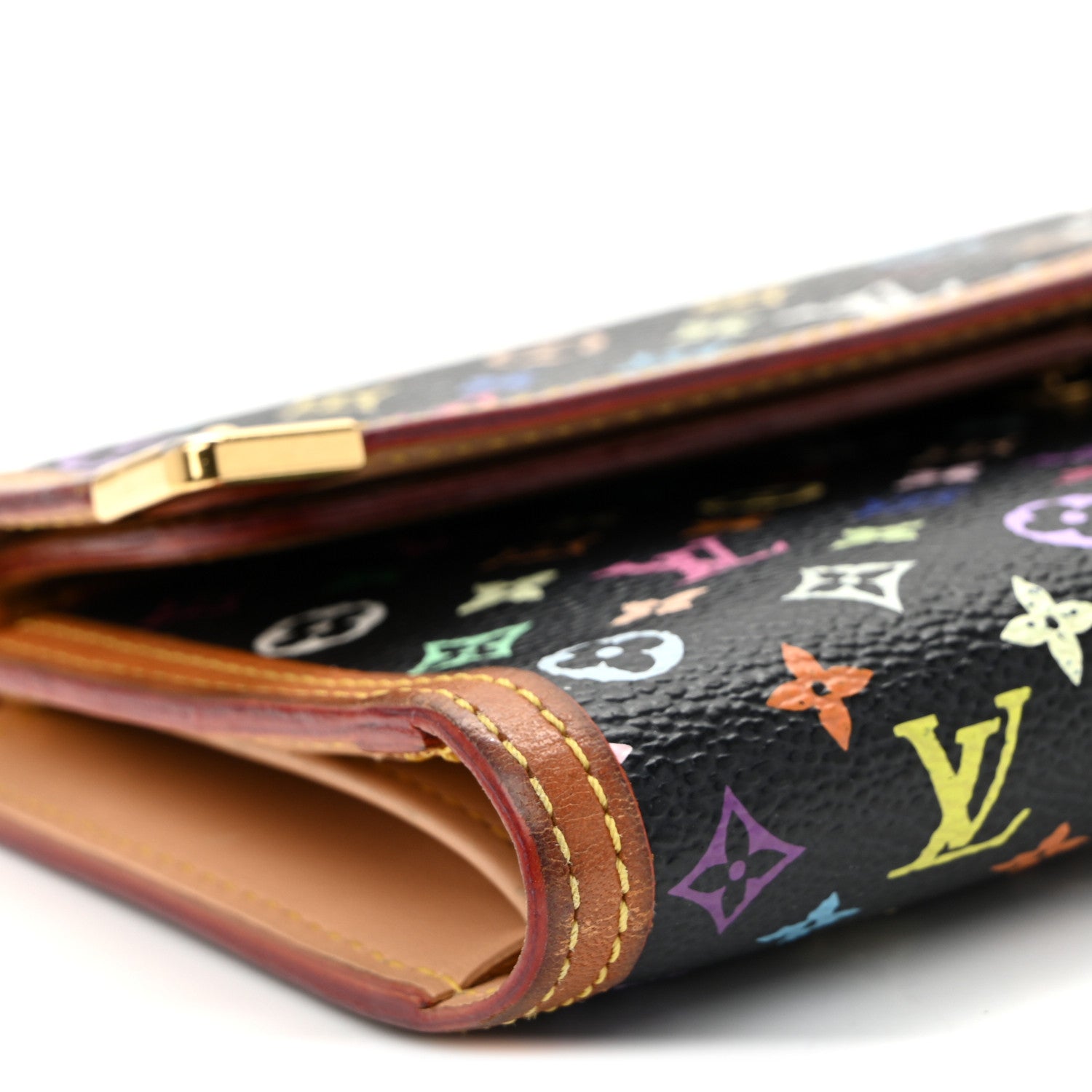 Louis Vuitton Monogram Multicolor Porte Tresor International Wallet Black 9 of 12
