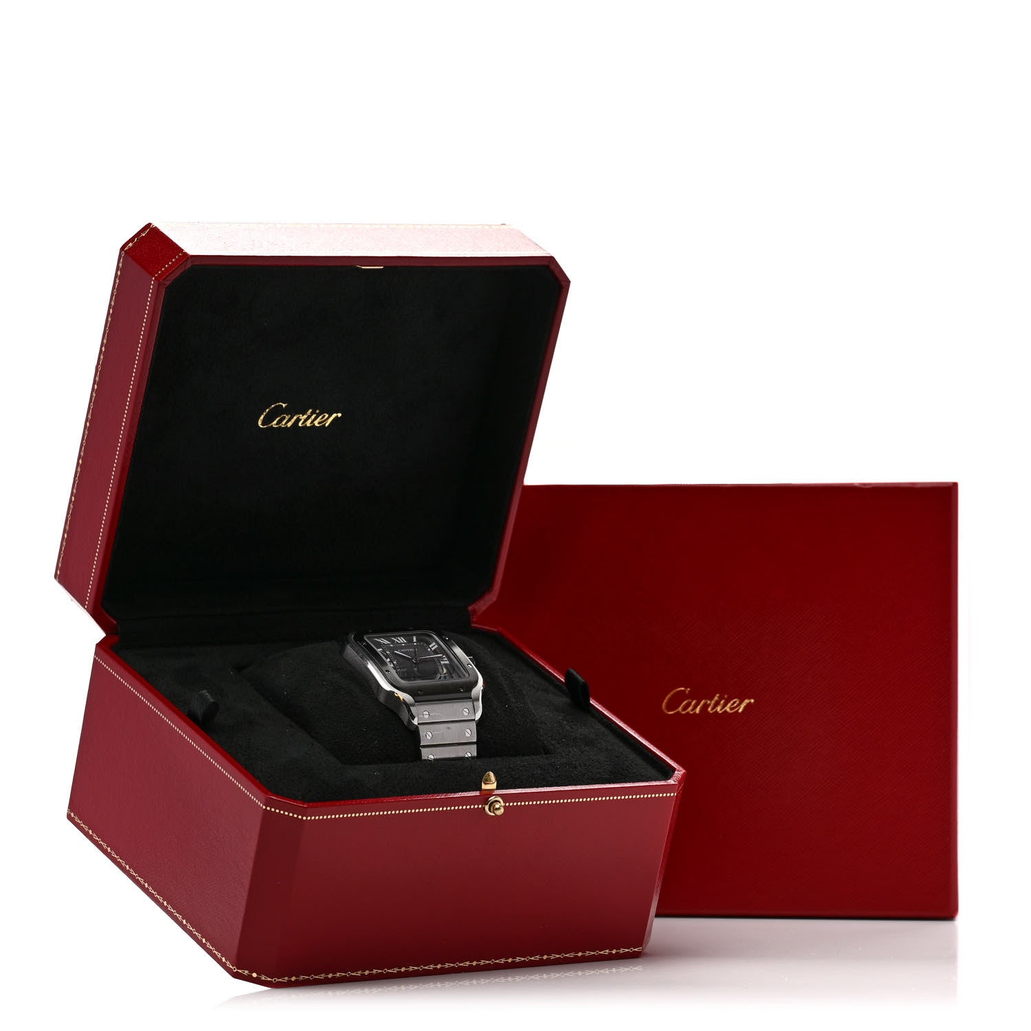 Cartier Stainless Steel 39.8mm Santos De Cartier Automatic Watch Black 5 of 5