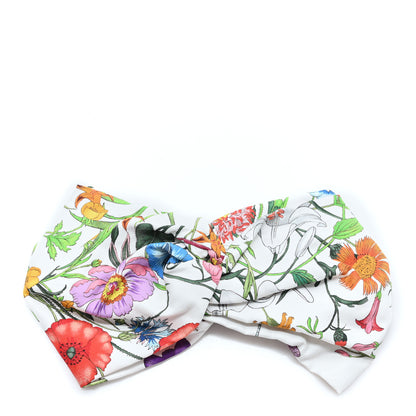 Gucci Silk Monogram Flora Print Headband M White Multicolor 1 of 5