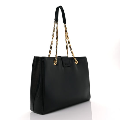 Saint Laurent Grain De Poudre Classic Monogram Shopping Bag Black 2 of 7