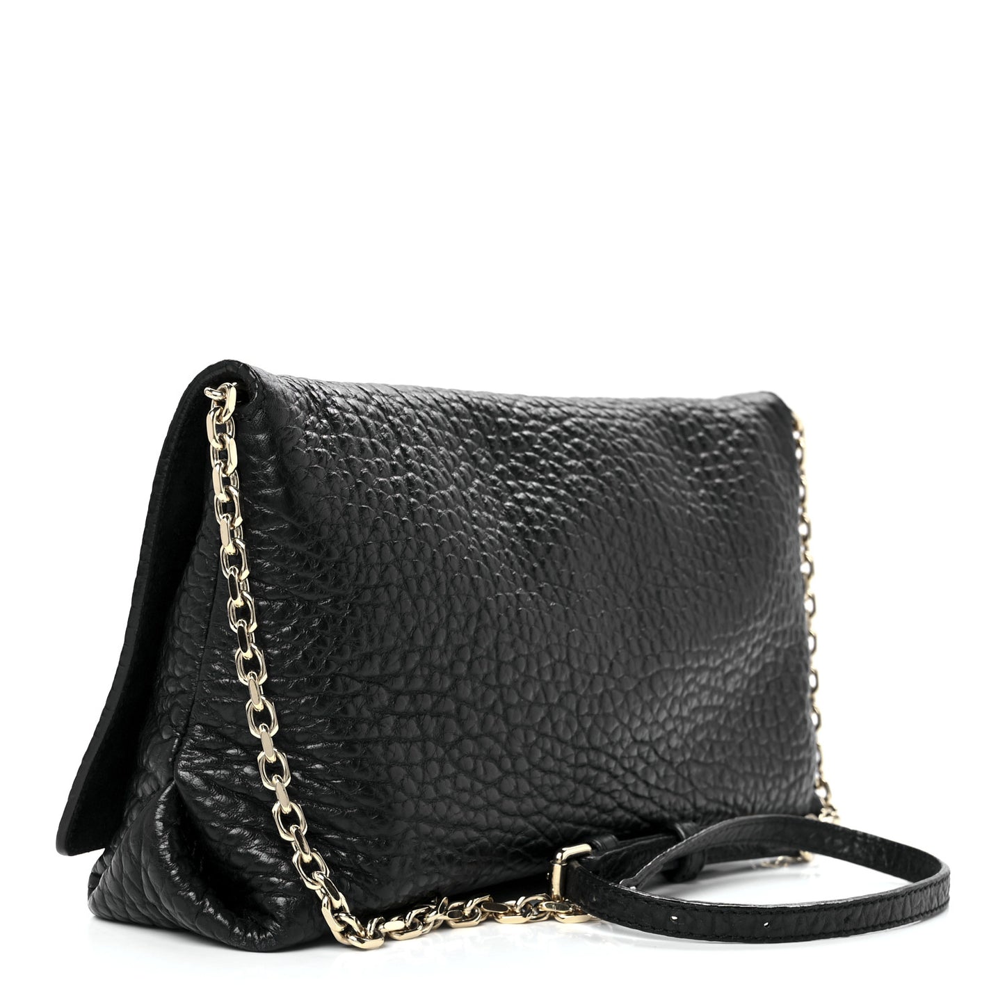 Signature Grain Small Madison Chain Clutch Black