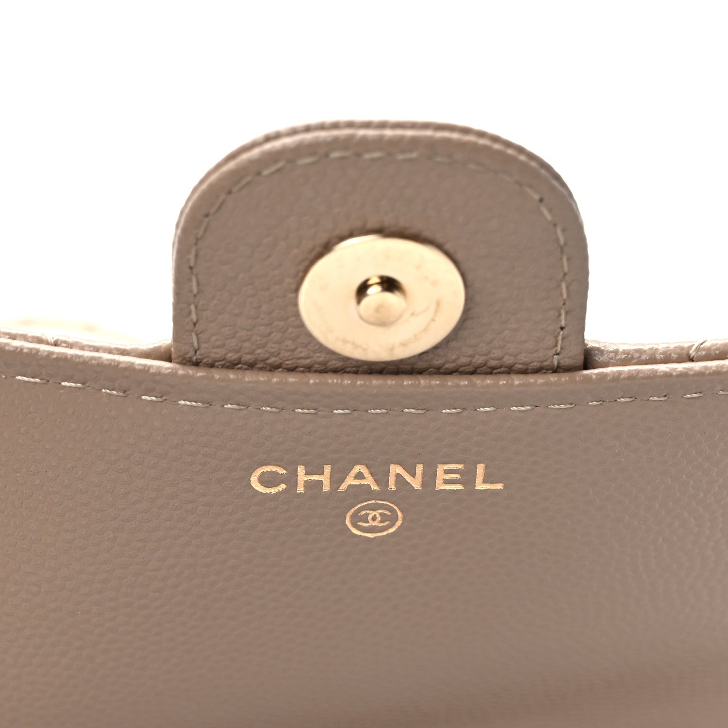 Chanel Caviar Quilted Flap Phone Holder With Chain Beige 5 of 8
