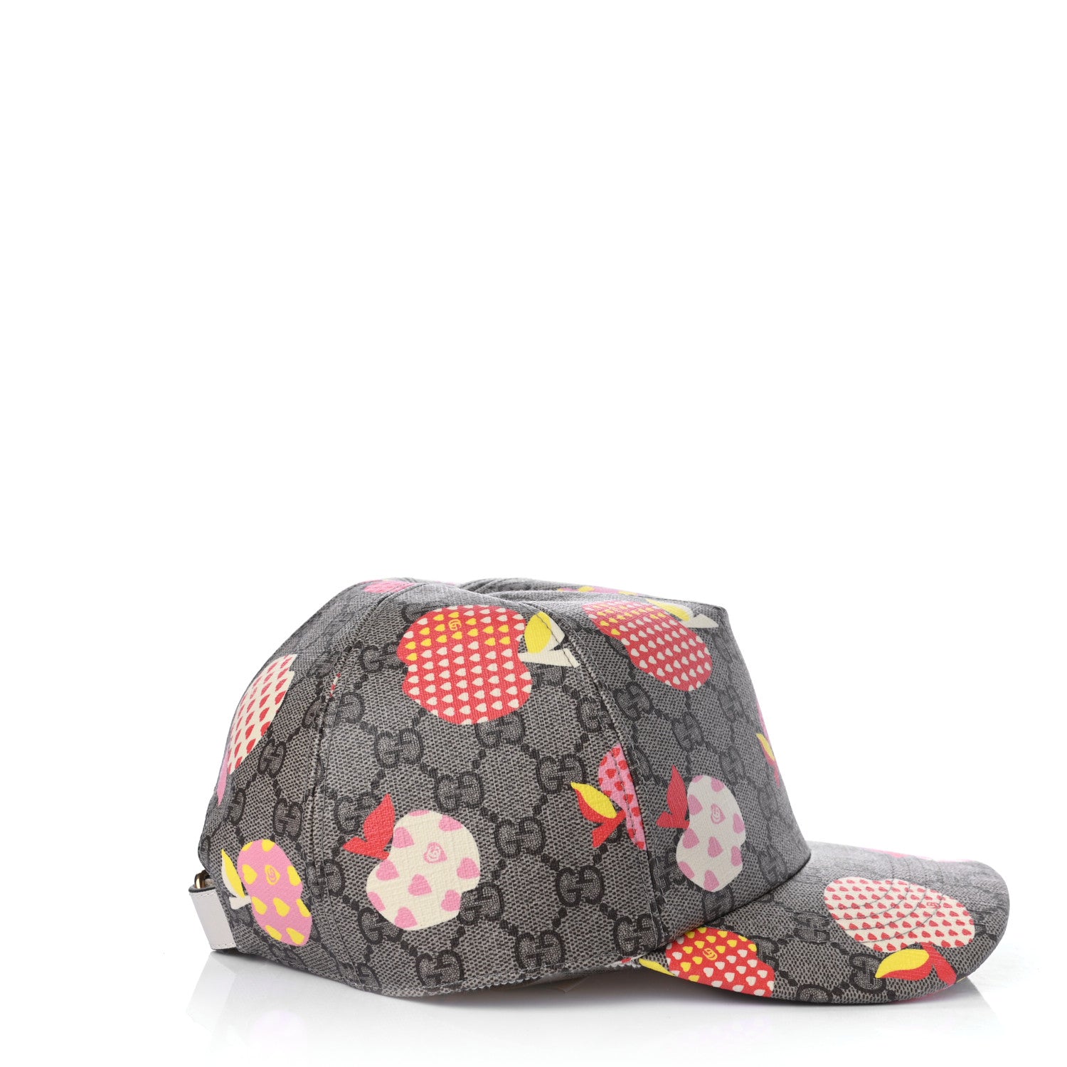 Gucci GG Supreme Monogram Les Pommes Baseball Hat M Beige Multicolor 5 of 9