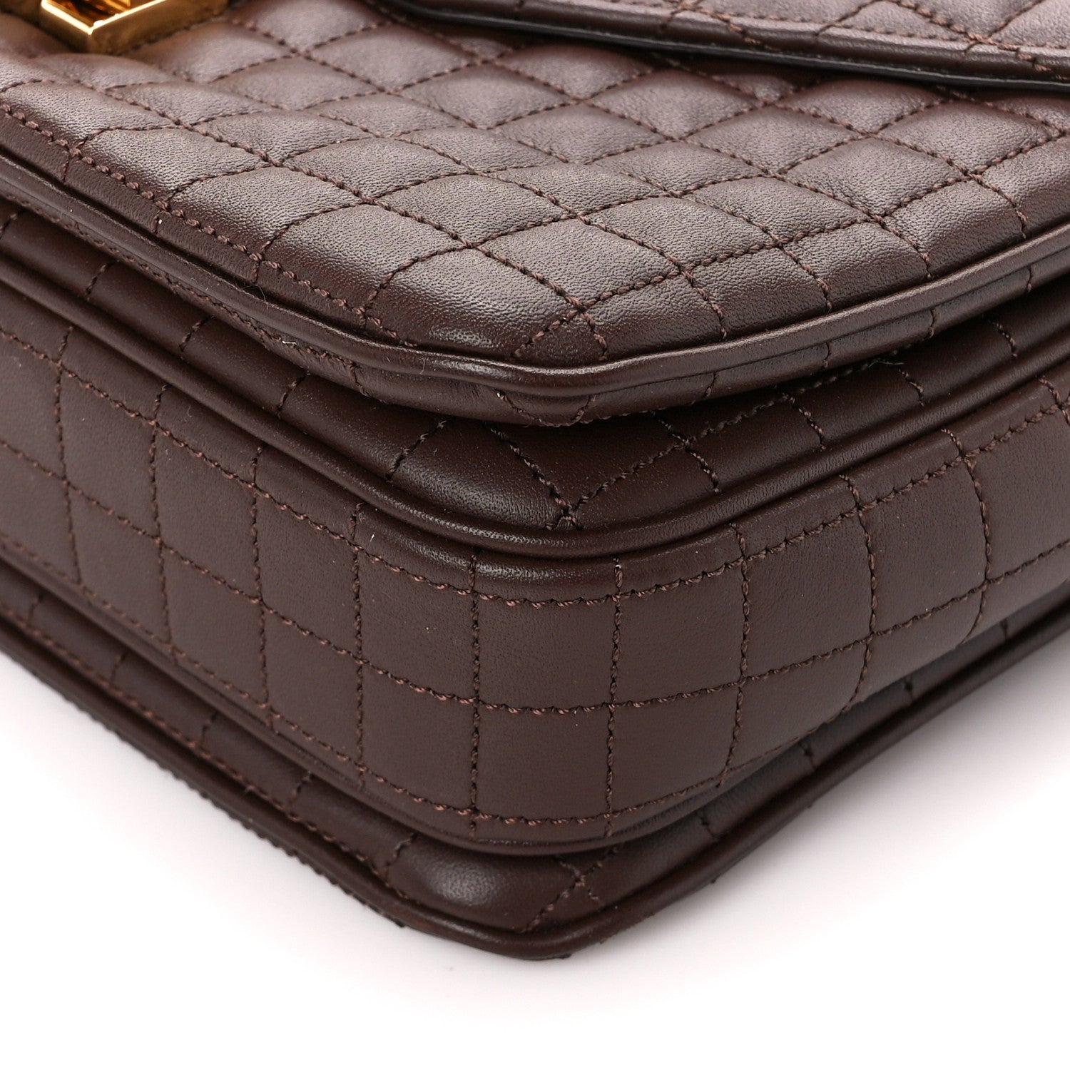 Celine Calfskin Quilted Medium C Bag Brown 12 of 12